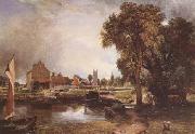 John Constable Dedham Lock and Mill (mk09) oil on canvas